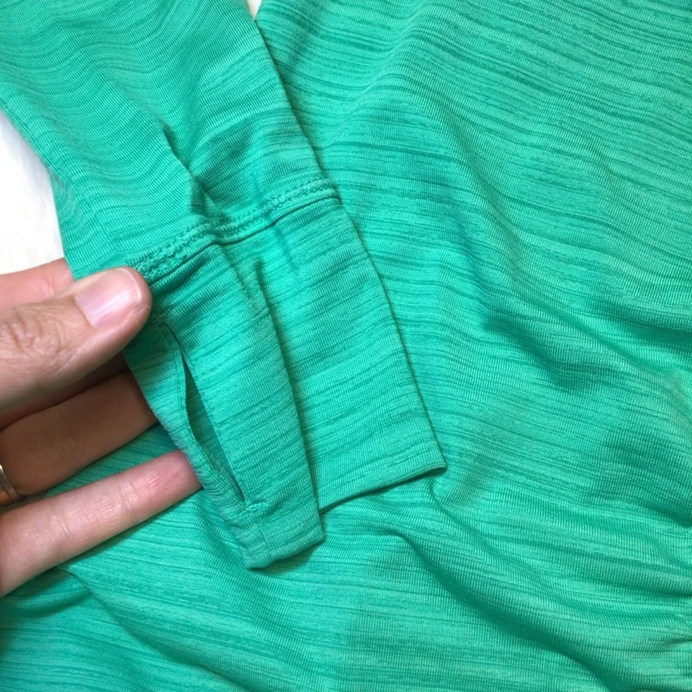Athleta cross current zip front hooded jacket rouched front bright green size xs